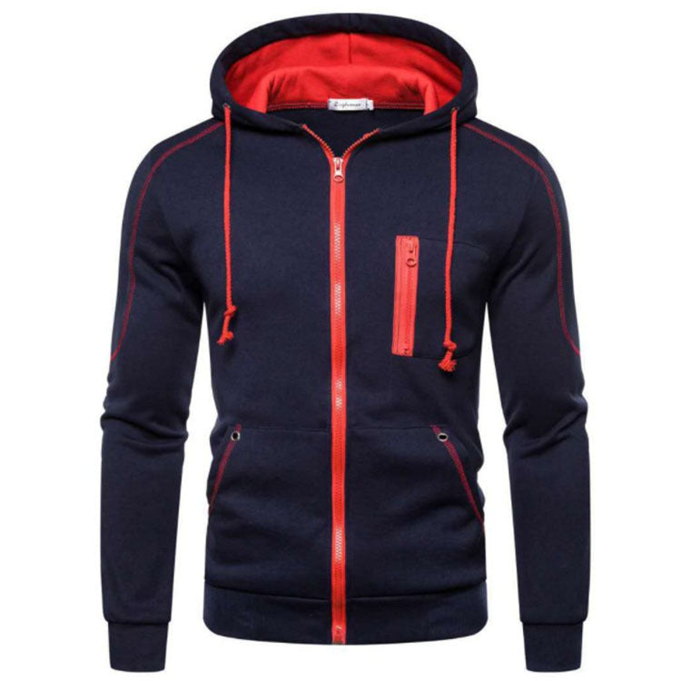 Herren Fleece Kapuzenpullover mit Reißverschluss – Casual