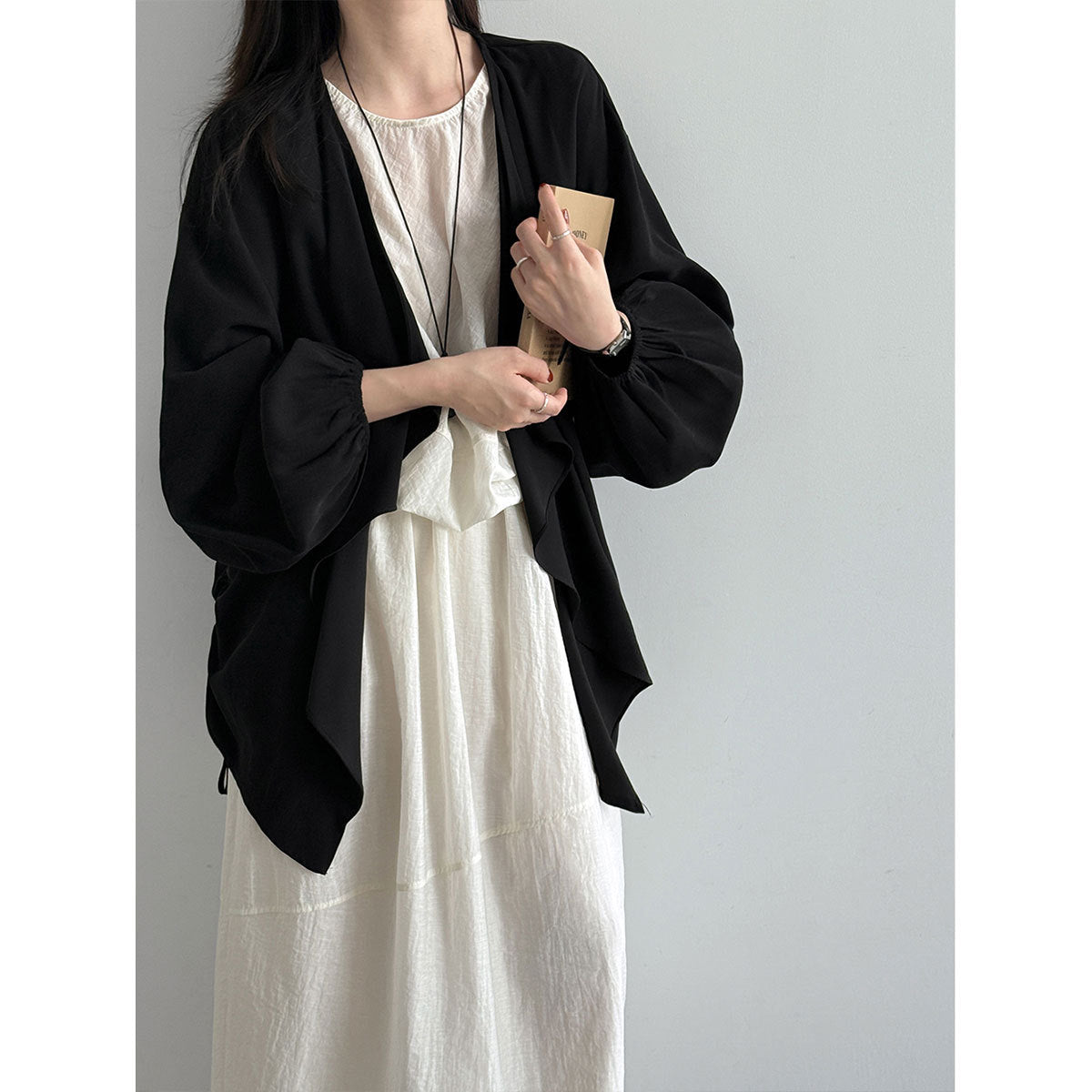 Damen Cardigan Mantel Drapiert – Leicht, Locker & Stylish