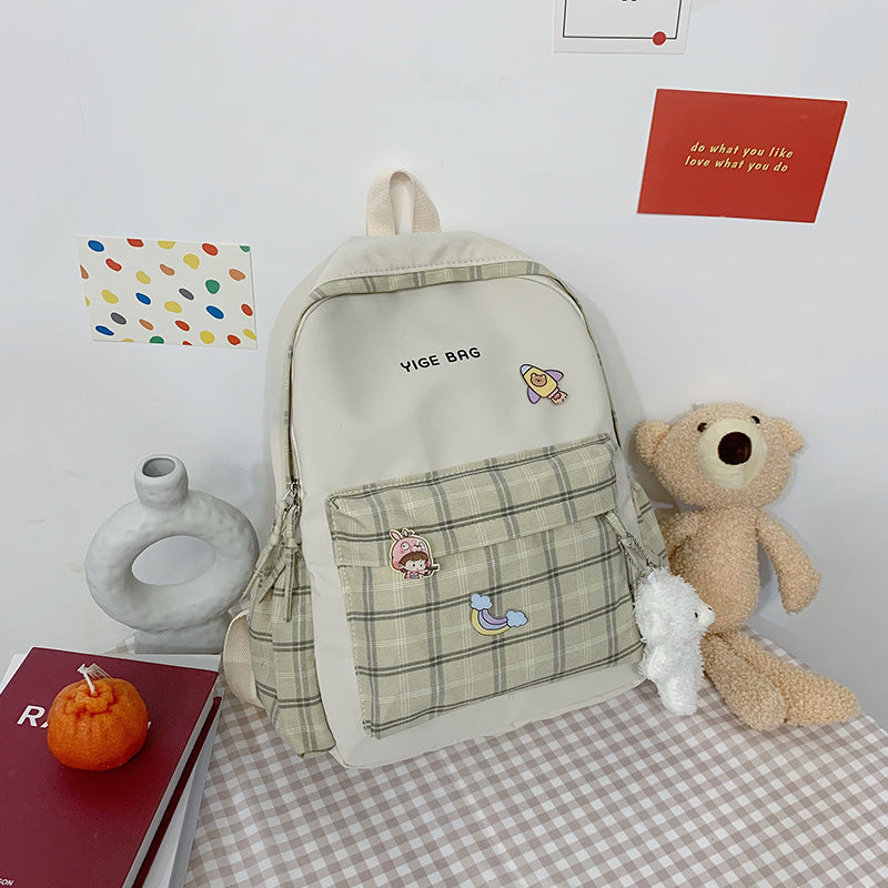 Junior High School Schoolbag Girl Large Capacity Fashion Ins Small Fresh Schoolbag Student Casual Backpack