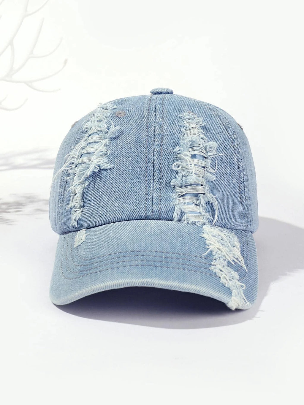 Vintage Baseball Cap – Washed Denim Distressed | Damen & Herren Dad Cap