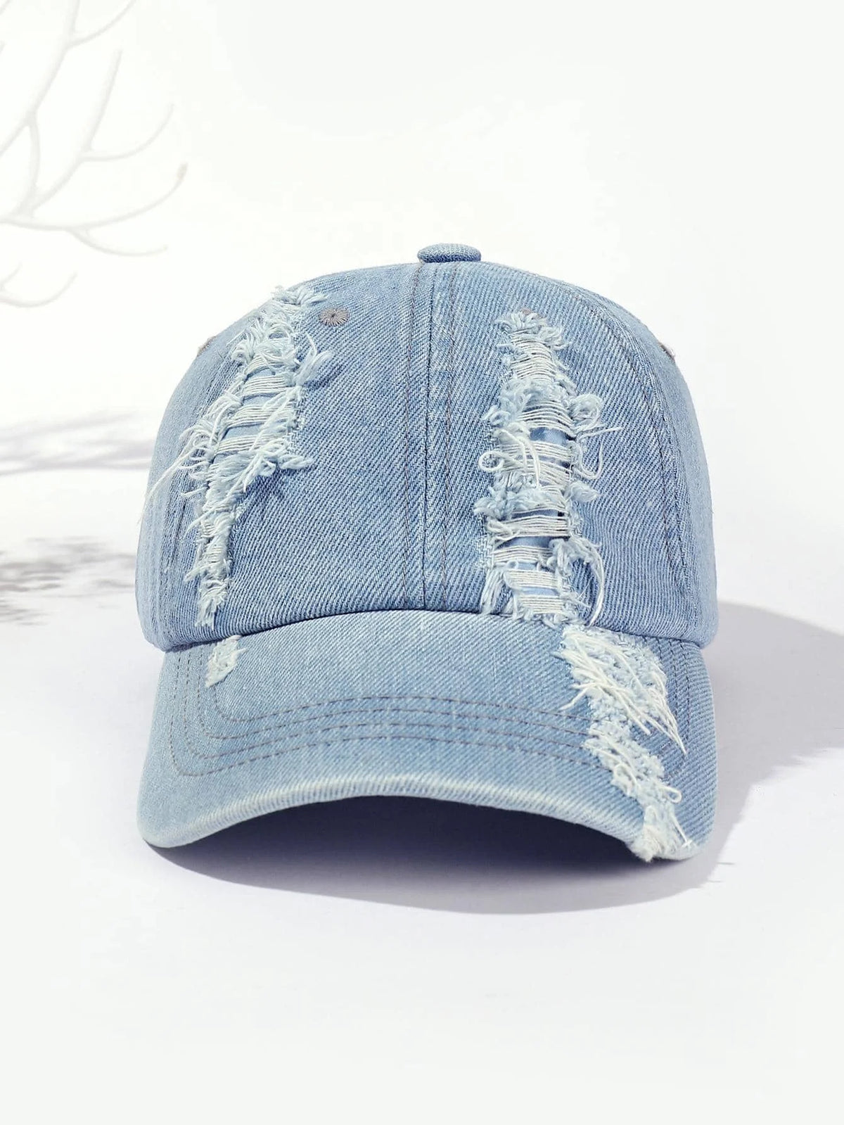 Vintage Baseball Cap – Washed Denim Distressed | Damen & Herren Dad Cap