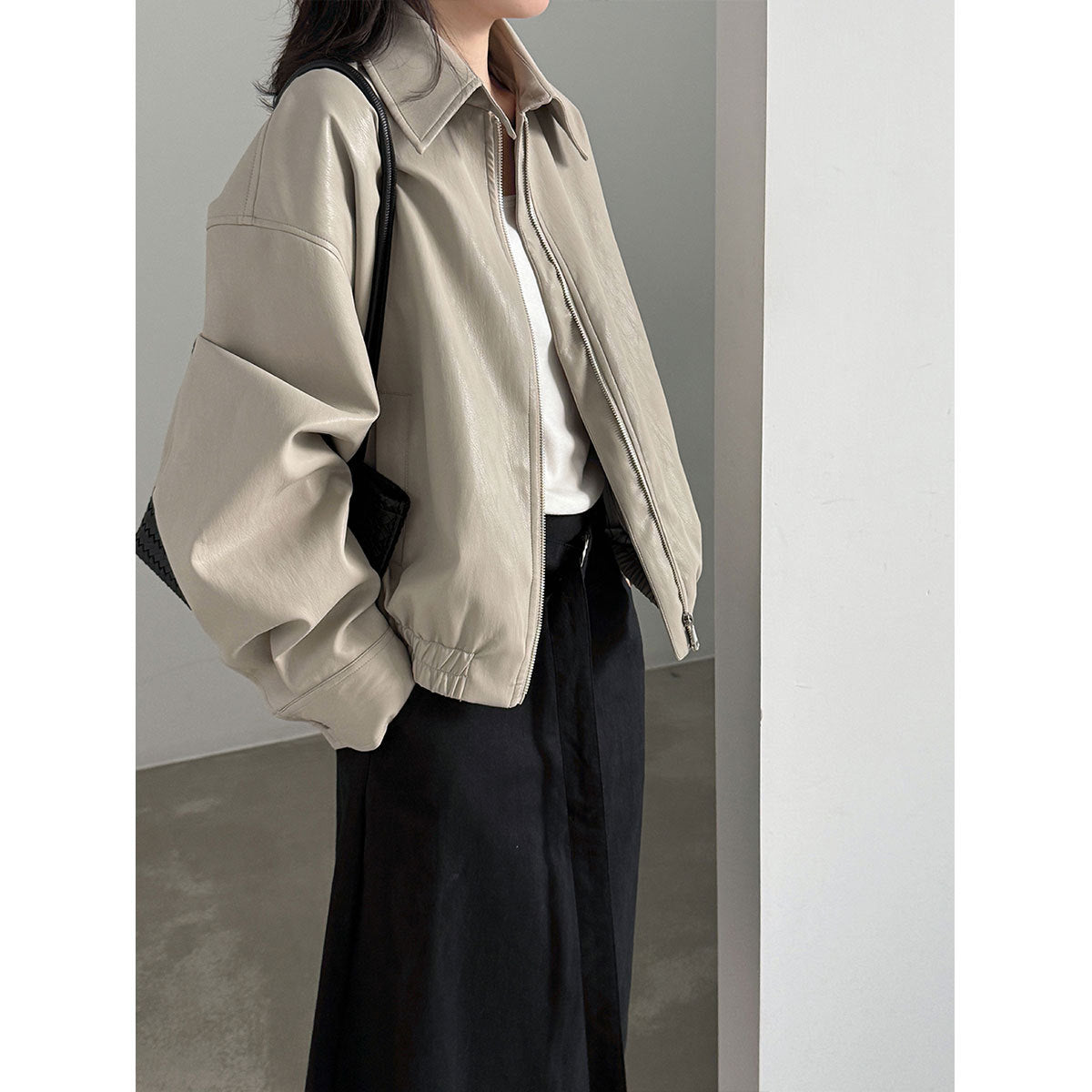 Damen PU Lederjacke Vintage Biker Style – Slim Fit mit Umlegekragen | Mode