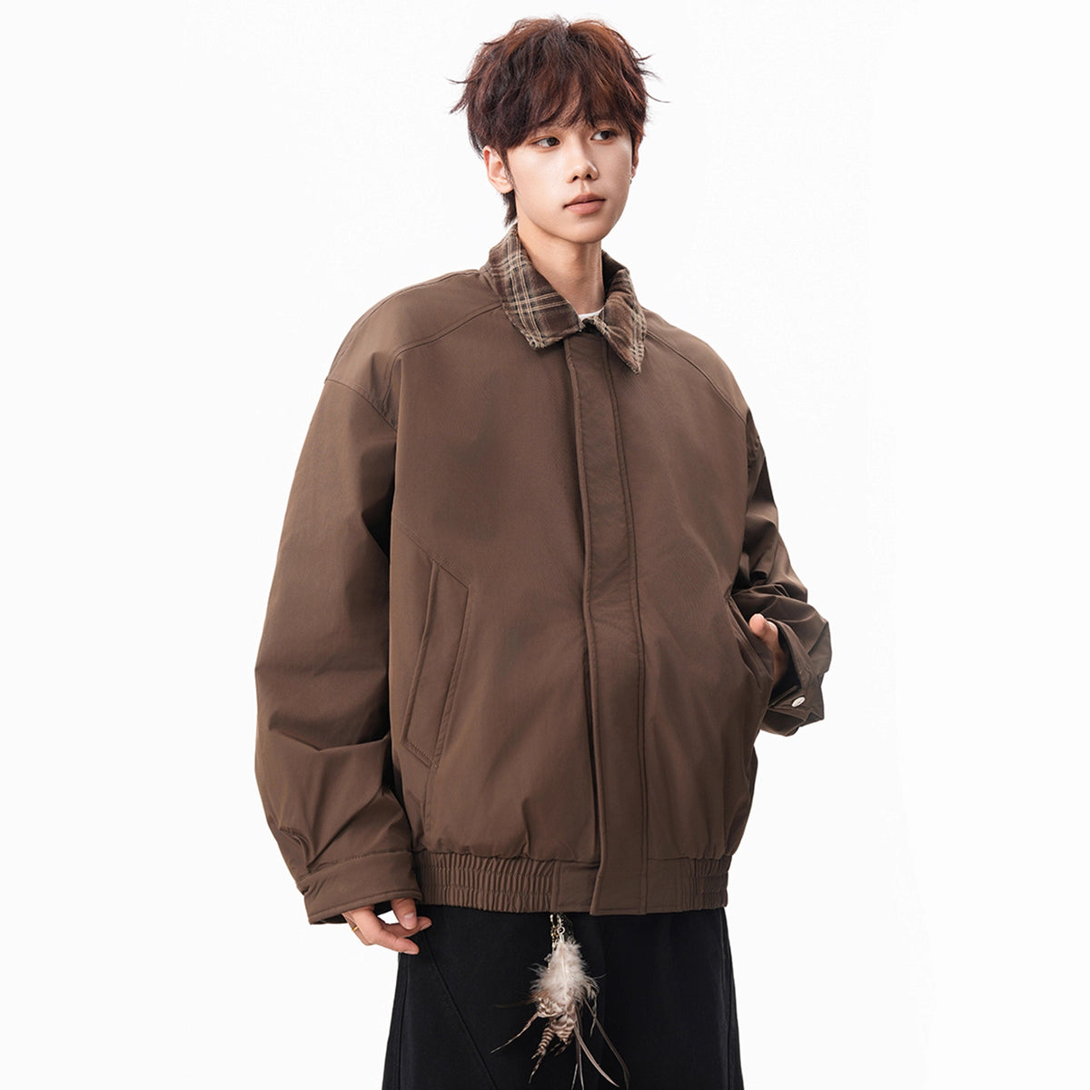Herren Karo Steppjacke – Warm, Loose Fit, Streetwear Winterjacke