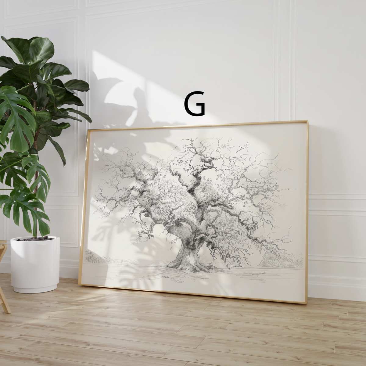 Moderne Natur Poster · Geschenkidee · Pilze Vögel Äpfel Winterlandschaft · Dekoprint ohne Rahmen