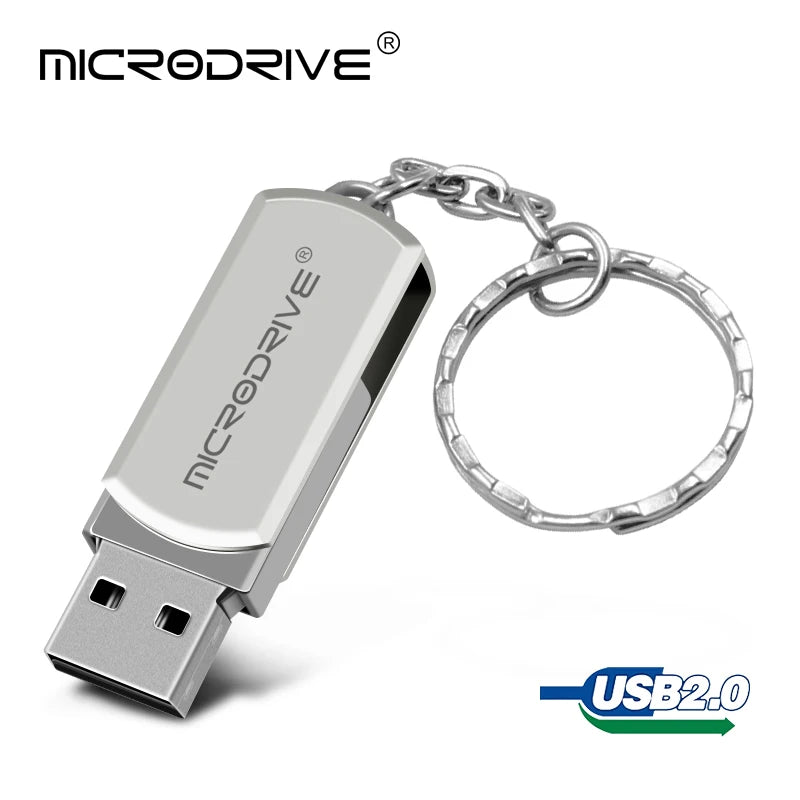 Metall USB-Stick 4–128GB – Wasserdicht, Silber & Gold, USB 2.0, mit Schlüsselring
