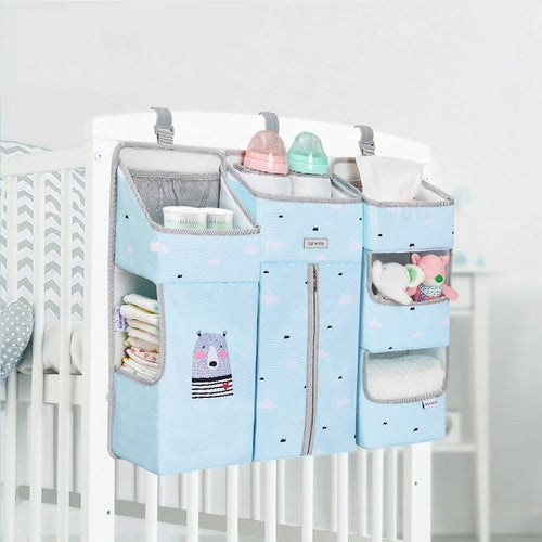 Baby Windel-Organizer 3-in-1 – Bettseiten-Caddy mit Fächern für Krippe & Wickeltisch