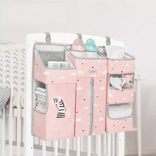 Baby Windel-Organizer 3-in-1 – Bettseiten-Caddy mit Fächern für Krippe & Wickeltisch
