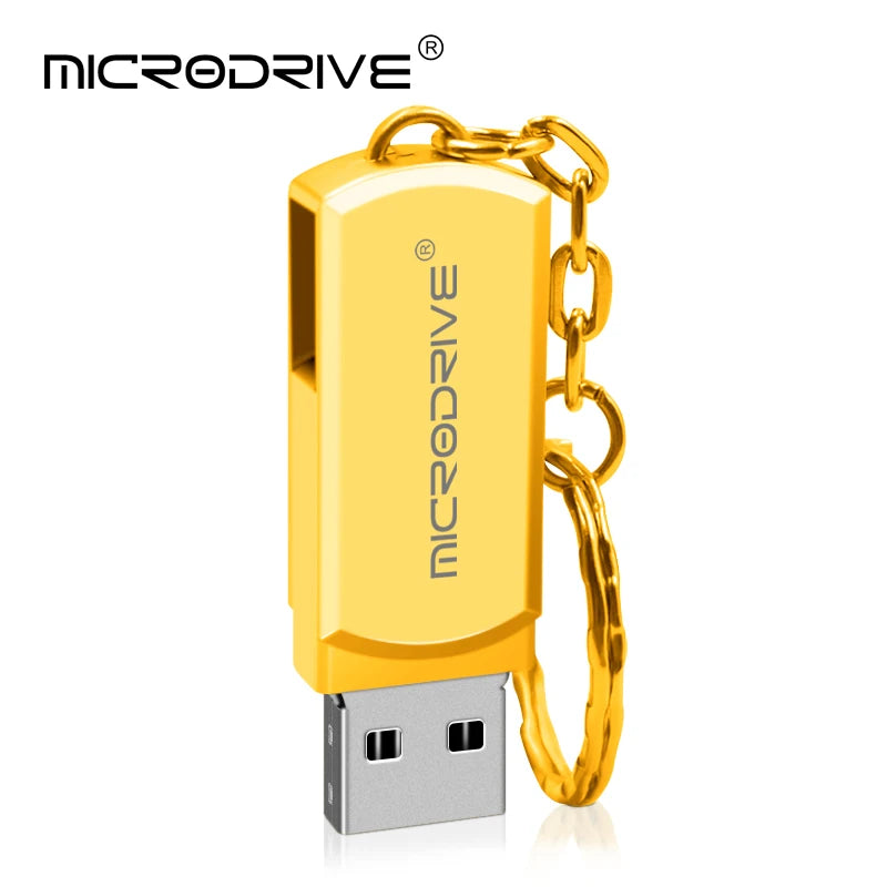 Metall USB-Stick 4–128GB – Wasserdicht, Silber & Gold, USB 2.0, mit Schlüsselring