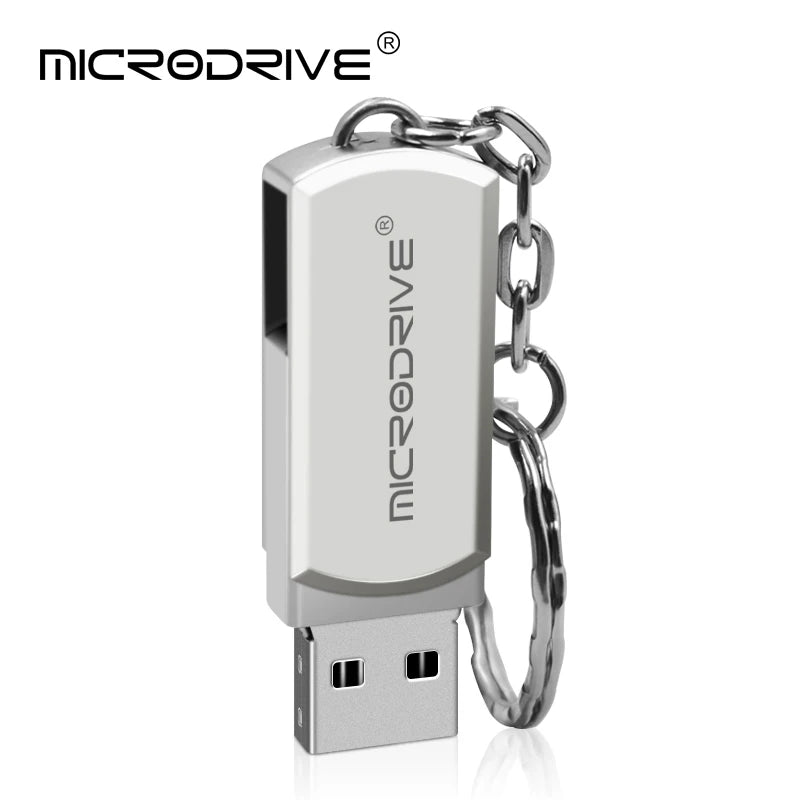 Metall USB-Stick 4–128GB – Wasserdicht, Silber & Gold, USB 2.0, mit Schlüsselring