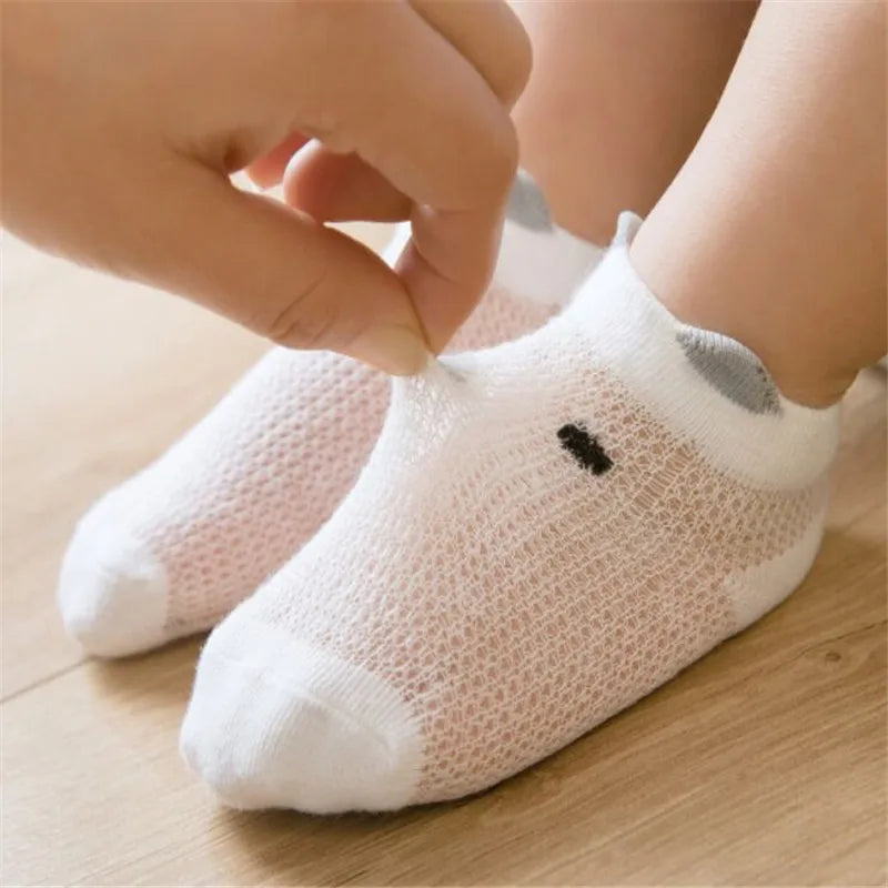 Baby Söckchen 5er-Pack – Baumwolle mit Cartoon-Motiv, Unisex (0–3 Jahre)