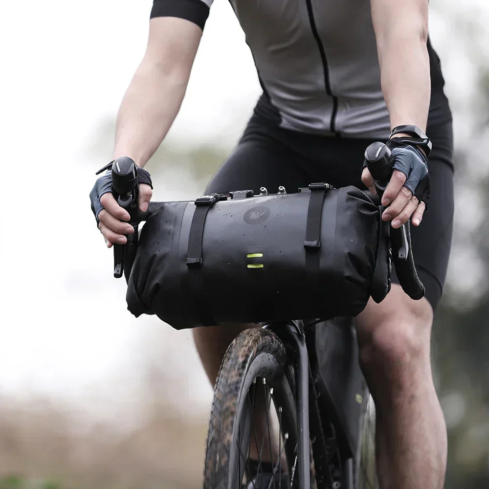 Wasserdichte Fahrrad-Lenkertasche 8L – Fronttasche Trunk Pannier in Schwarz