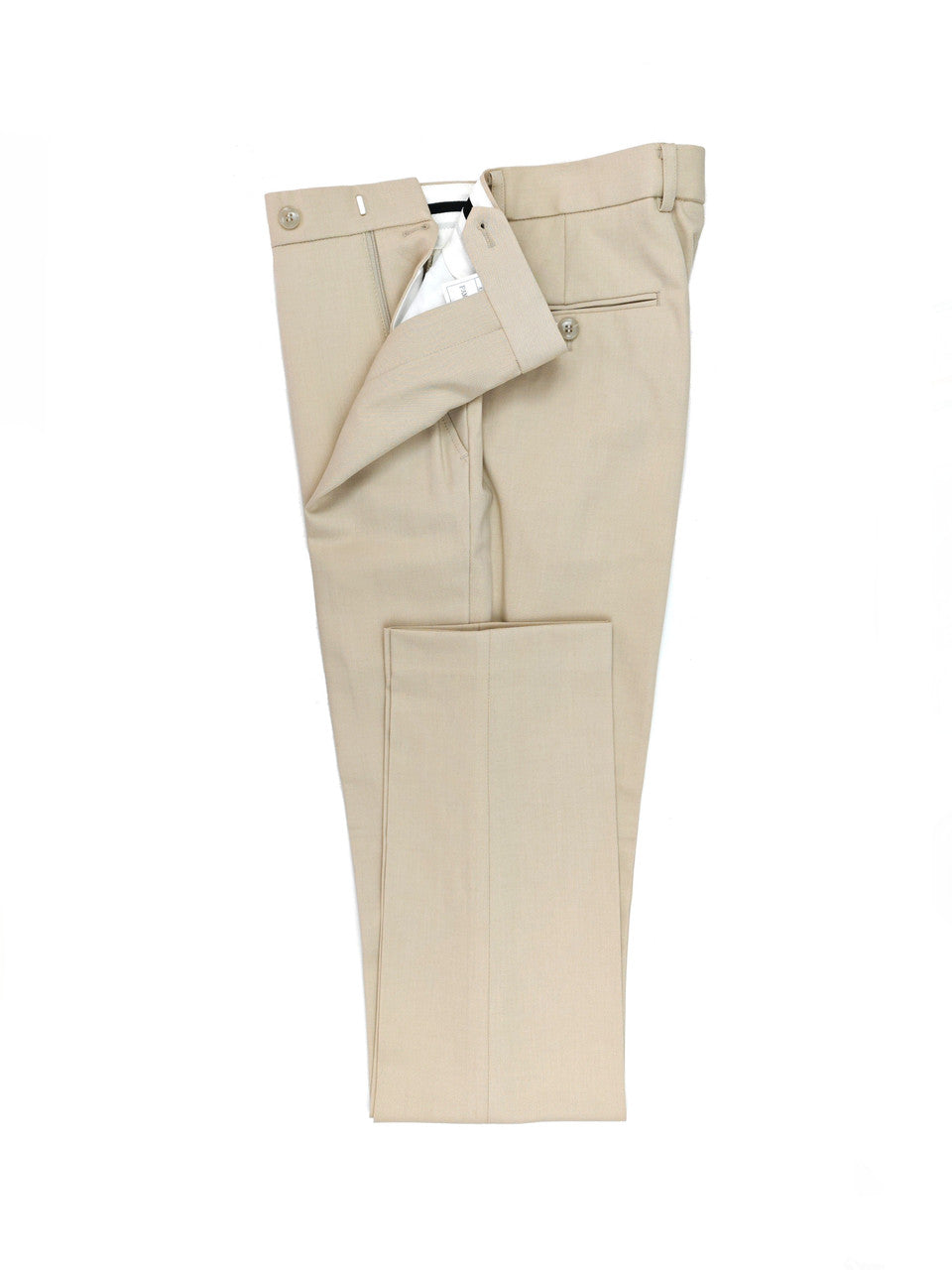 Beige Doppelreiher Slim Fit Anzug – Wolle & Elasthan, Größen 36–50
