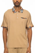 Kariertes Detail Polo – Lässiges Herren-Poloshirt mit Karo-Akzenten