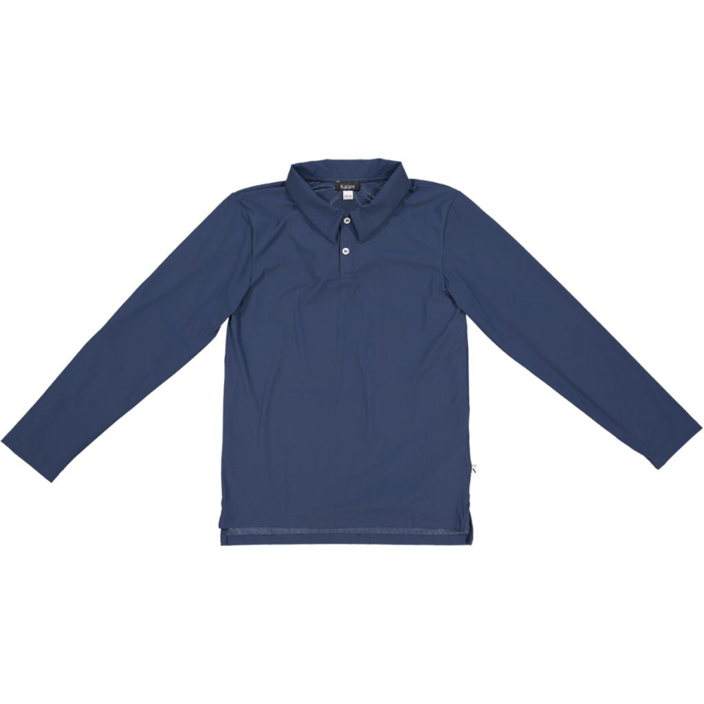 Kinder UV-Poloshirt mit Langarm und weichem Kragen – Junior (UPF 50)