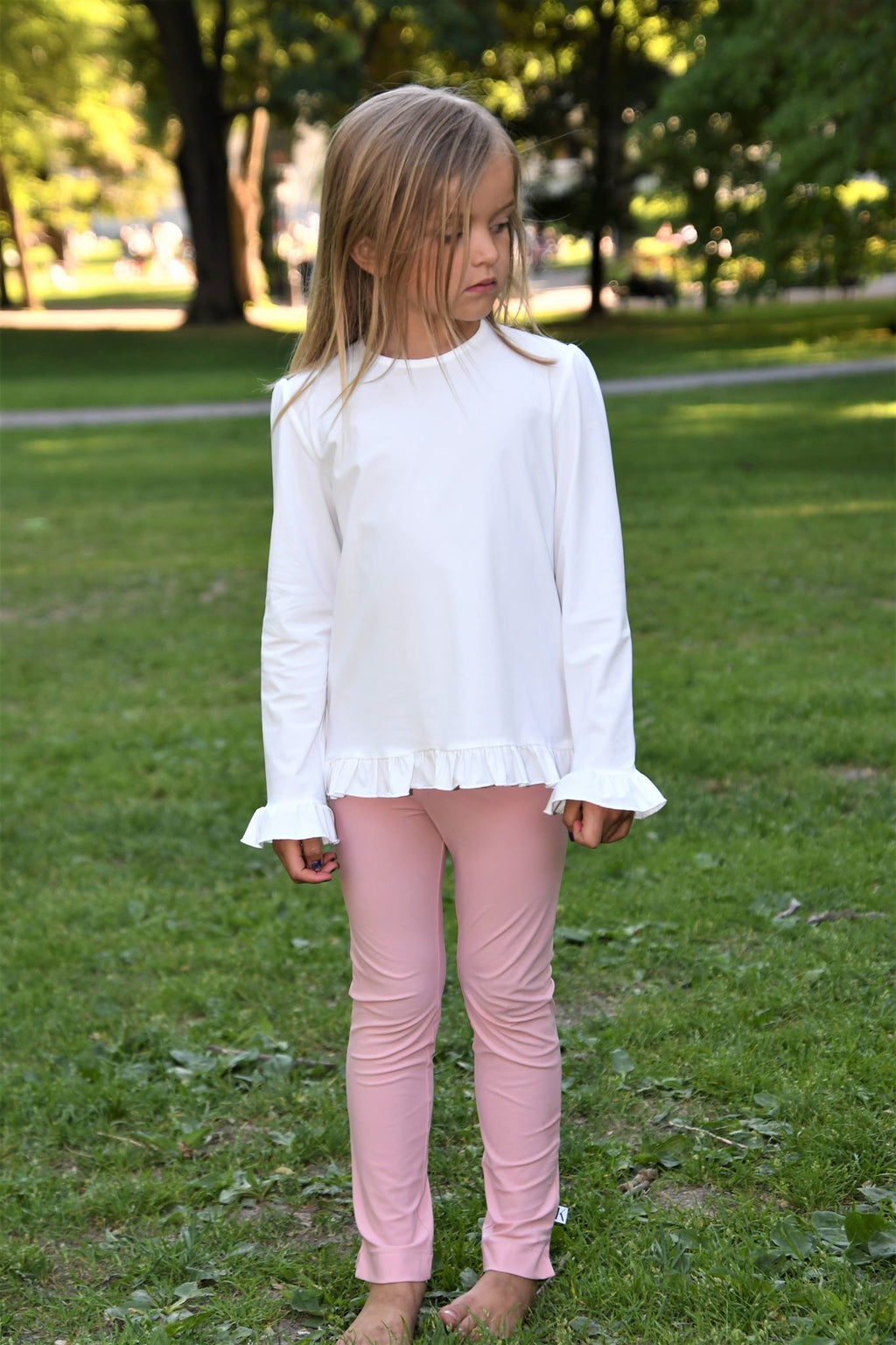 Kinder UV-Leggings mit Schlitz am Saum – Pink (UPF 50)