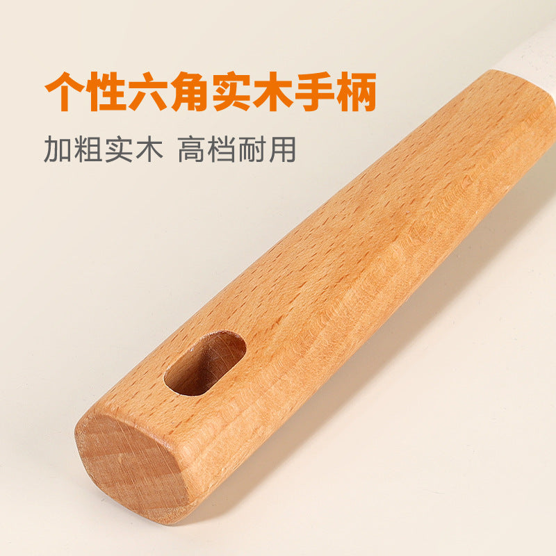Silikon-Küchenutensilienset mit Holzgriff – Antihaft-Pfannenwender, Suppenkelle & mehr