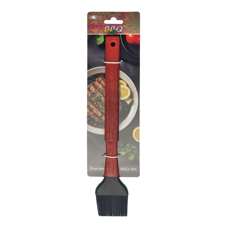 BBQ-Grillset aus Edelstahl mit Holzgriff – Outdoor Camping Grillzubehör mit Tragetasche
