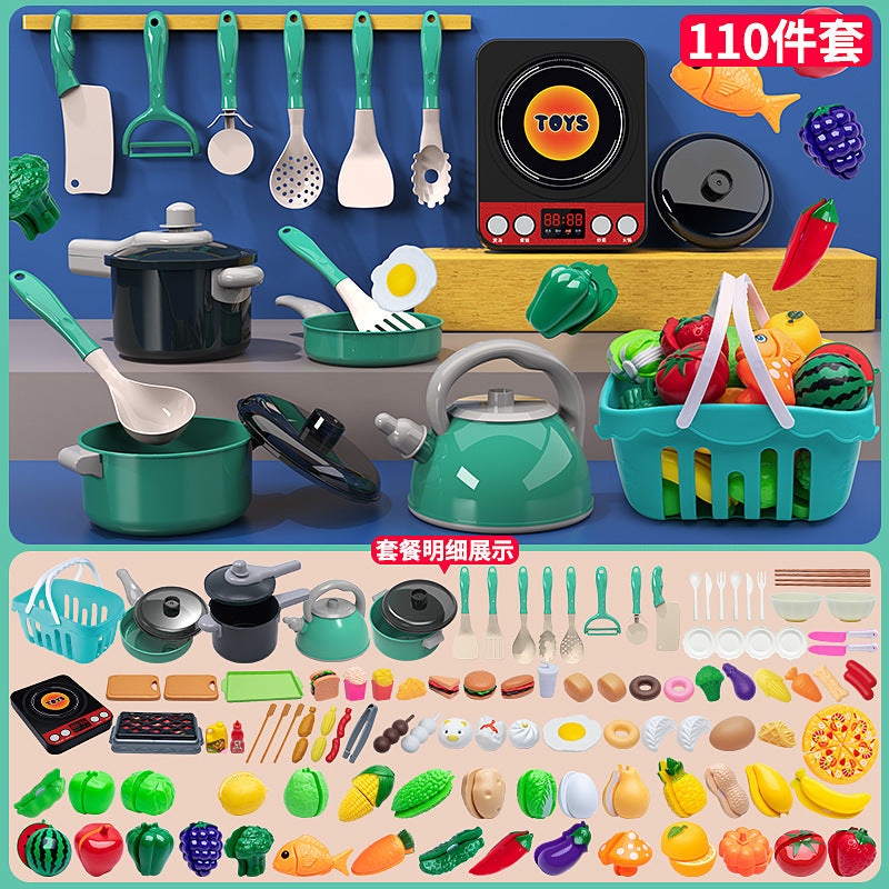 Kinder-Spielküche Set – Simulations-Kochset mit Induktionskochfeld & Zubehör