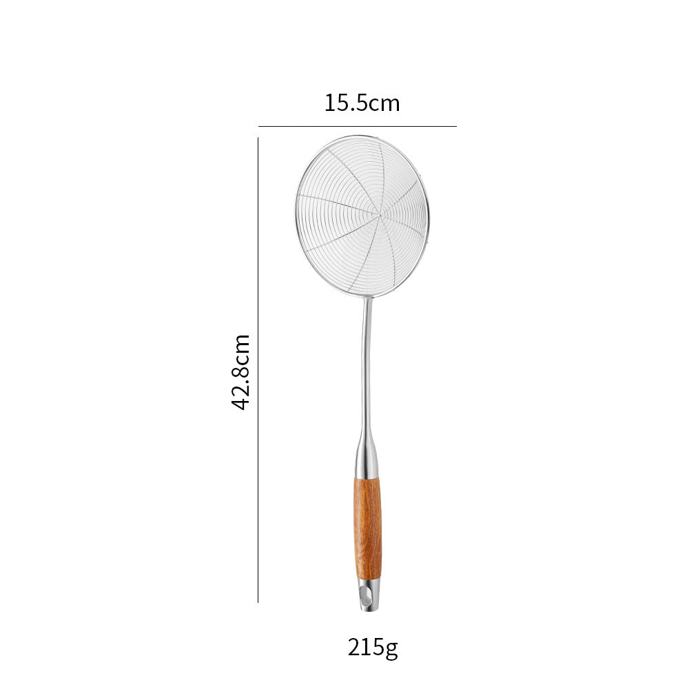 Edelstahl-Küchenwender mit Rosenholzgriff – 316/304 Edelstahl Pfannenwender, Löffel & Sieb-Set