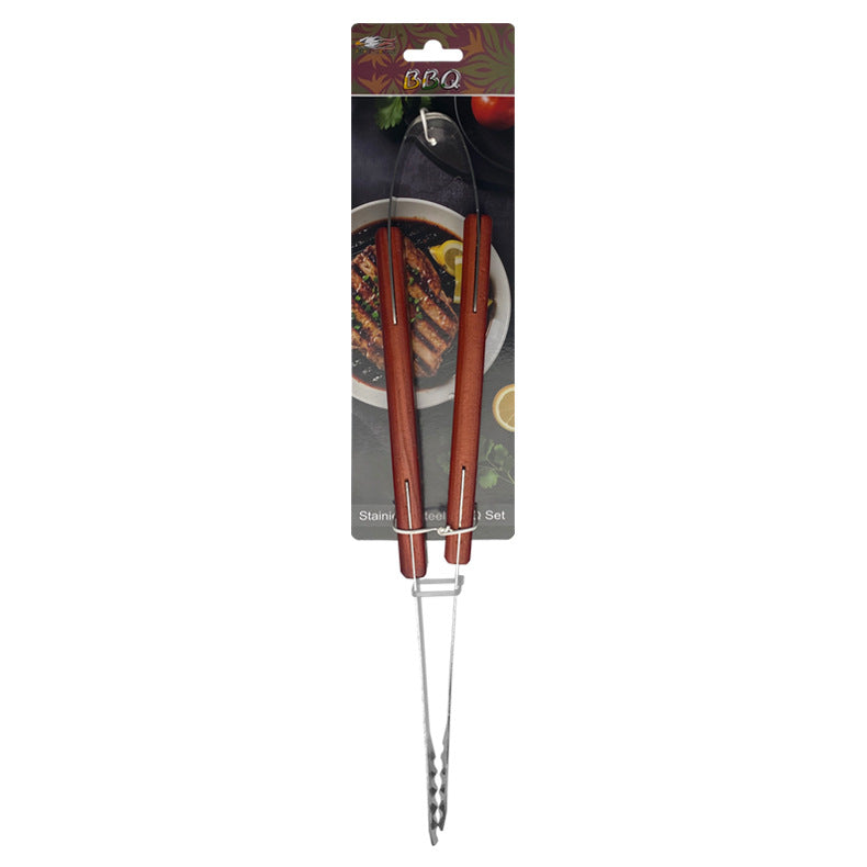 BBQ-Grillset aus Edelstahl mit Holzgriff – Outdoor Camping Grillzubehör mit Tragetasche