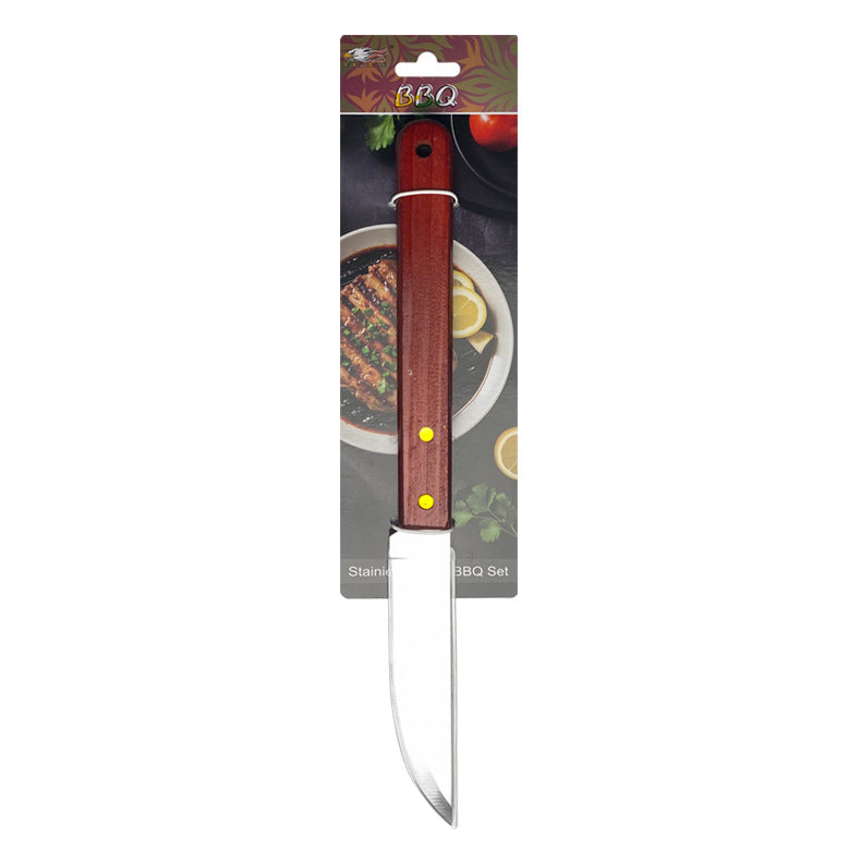 BBQ-Grillset aus Edelstahl mit Holzgriff – Outdoor Camping Grillzubehör mit Tragetasche