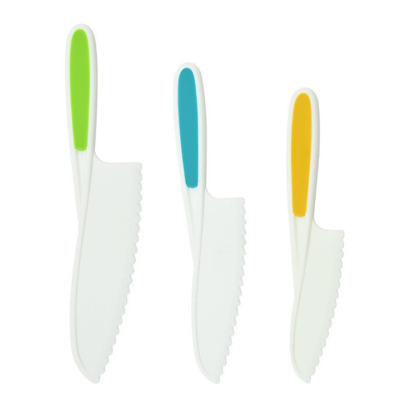 Kindersicherheits-Messer-Set 4-teilig – Lernküche, Kunststoffmesser, Brot & Backwaren