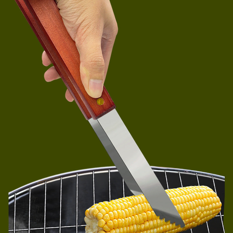 BBQ-Grillset aus Edelstahl mit Holzgriff – Outdoor Camping Grillzubehör mit Tragetasche