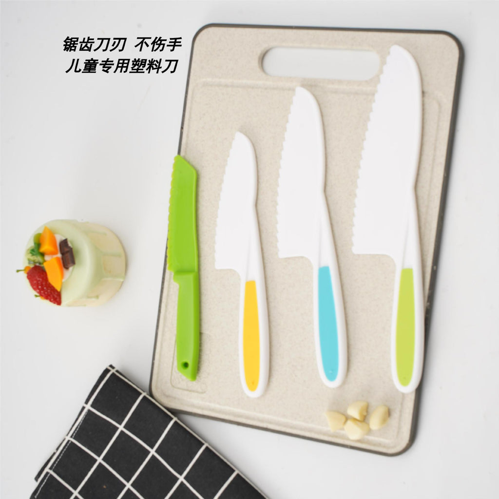 Kindersicherheits-Messer-Set 4-teilig – Lernküche, Kunststoffmesser, Brot & Backwaren