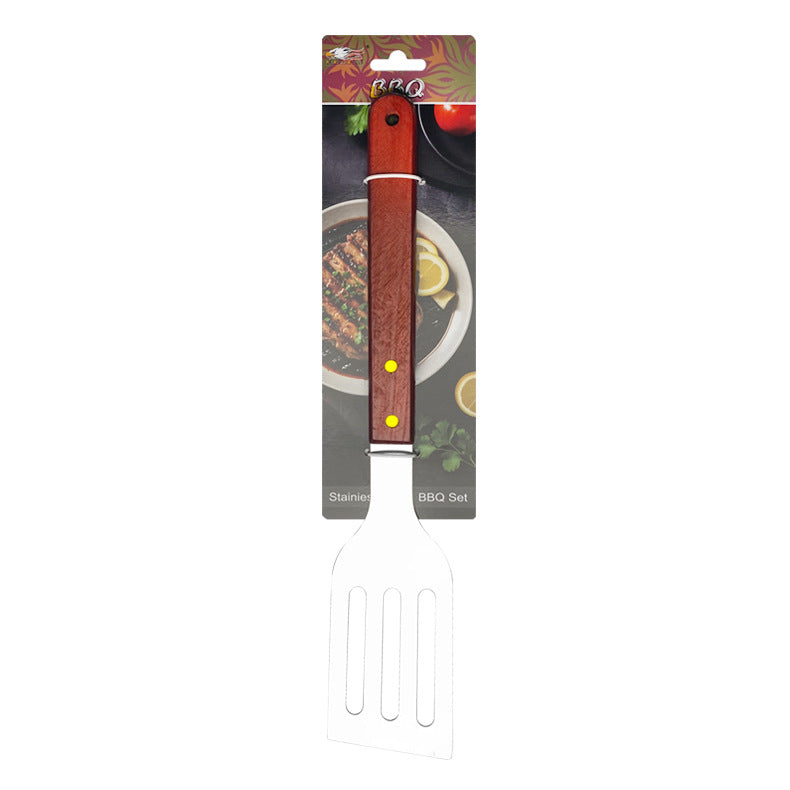 BBQ-Grillset aus Edelstahl mit Holzgriff – Outdoor Camping Grillzubehör mit Tragetasche