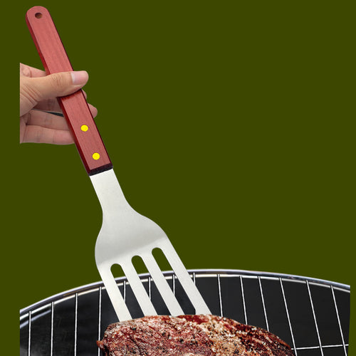 BBQ-Grillset aus Edelstahl mit Holzgriff – Outdoor Camping Grillzubehör mit Tragetasche