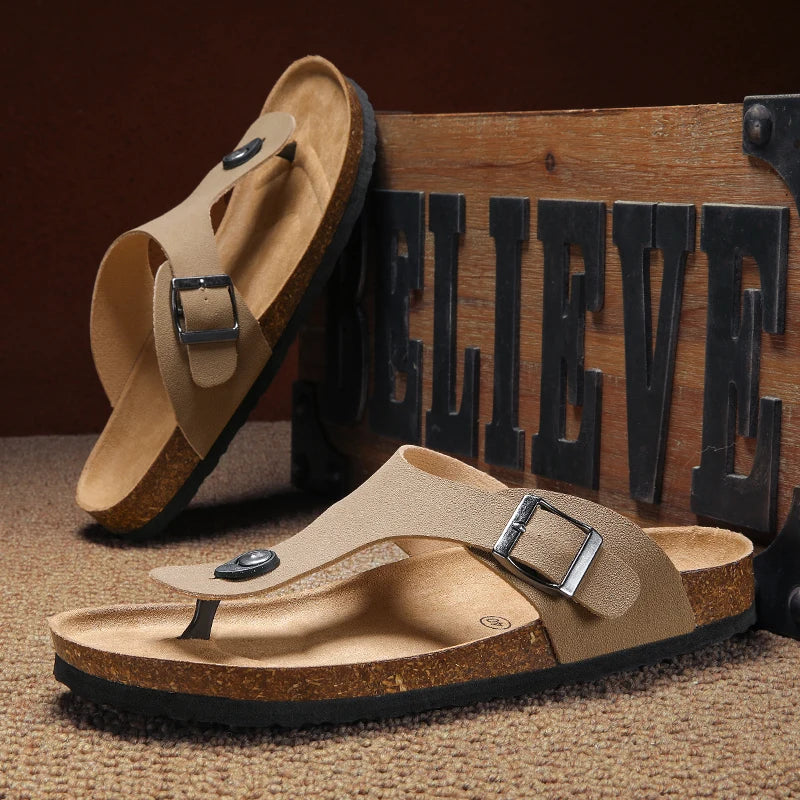 Herren Kork Sandalen – Bequeme Sommer Flip Flops im Birkenstock-Stil