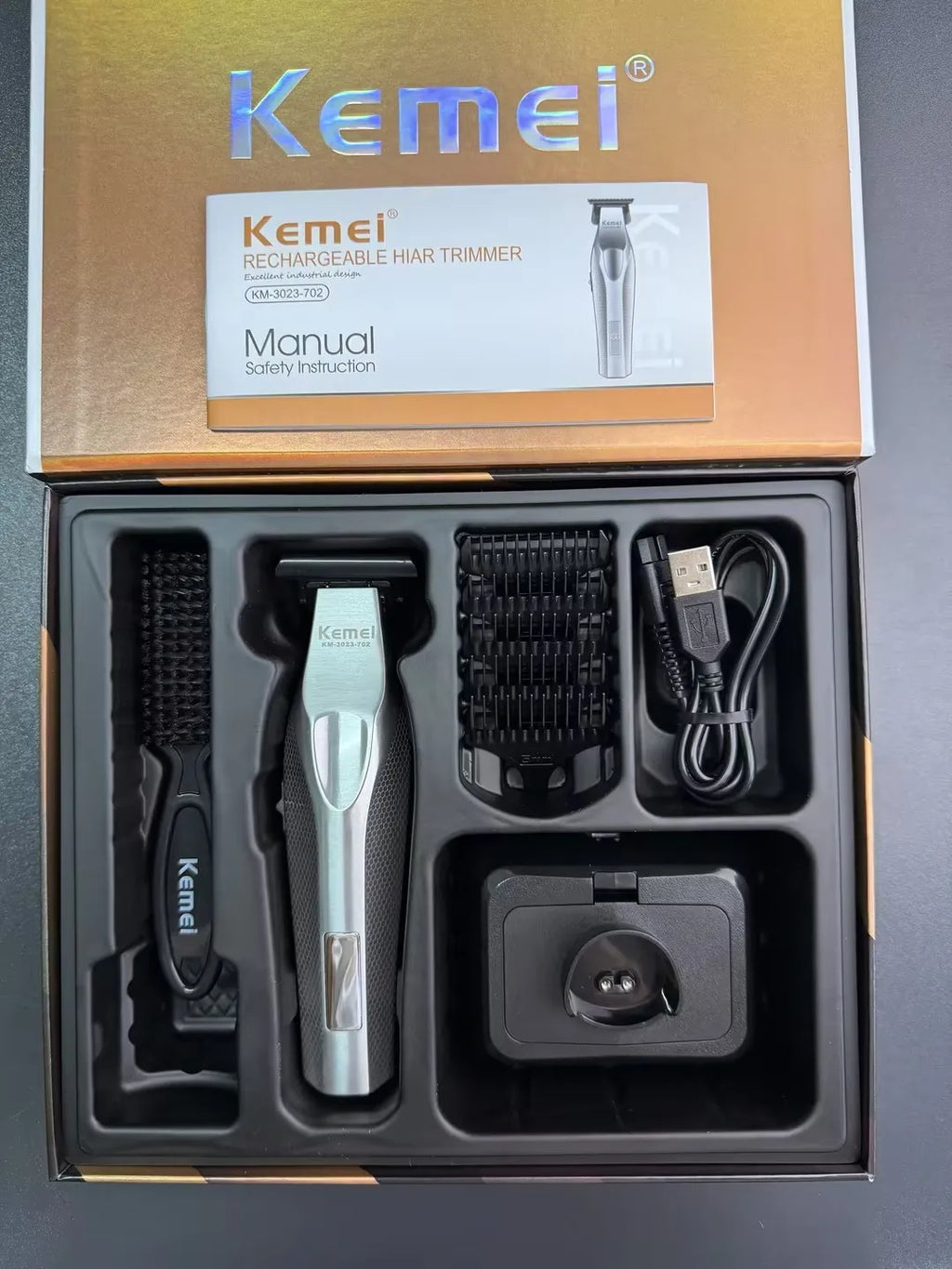 Kemei KM-3023-702 Profi-Haarschneider – Kabellos mit Ladestation