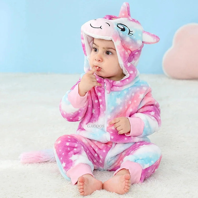 Baby Tier-Jumpsuit Strampler – Cosplay Kostüm für Kleinkinder, Flanell, Unisex (2–36 Monate)