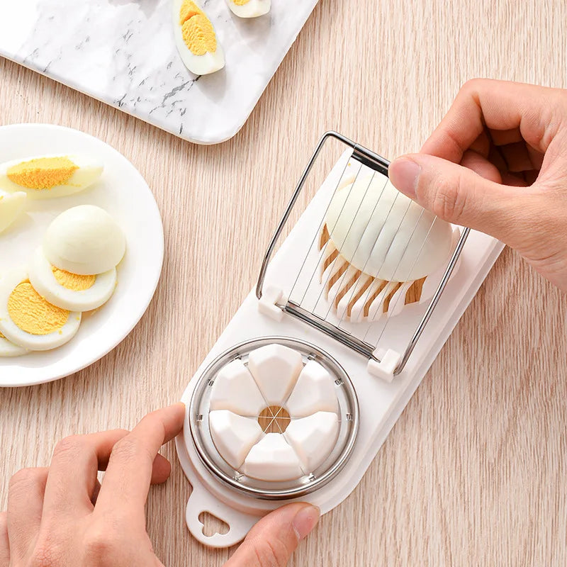 2-in-1 Eierschneider aus Edelstahl – Multifunktionaler Eierteiler & Slicer