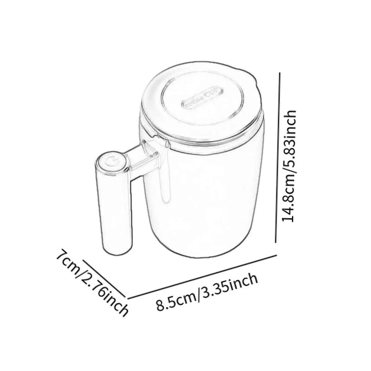 Selbstrührender Kaffeebecher 400ml – Elektrisch, USB-C, mit Deckel
