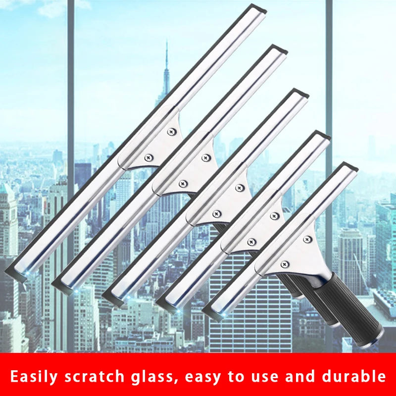 Glasabzieher aus Edelstahl & Gummi – Fenster, Dusche, Auto & Küche (15–45 cm)