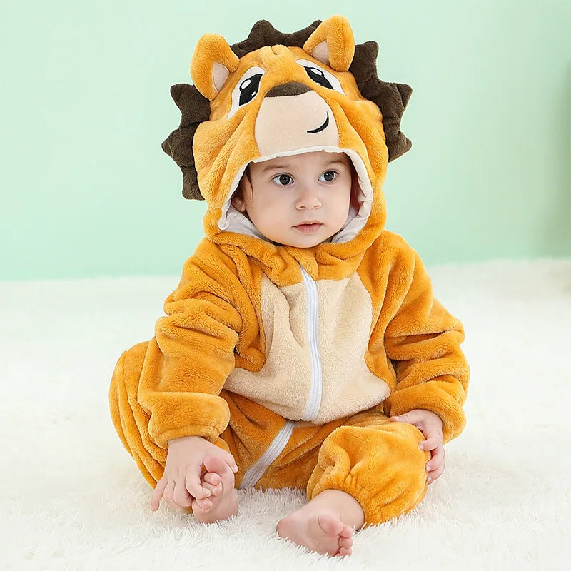 Baby Tier-Jumpsuit Strampler – Cosplay Kostüm für Kleinkinder, Flanell, Unisex (2–36 Monate)