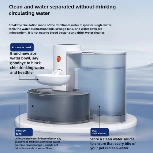 Automatischer Katzenwasserspender – 3L kabellos, 180 Tage Akku