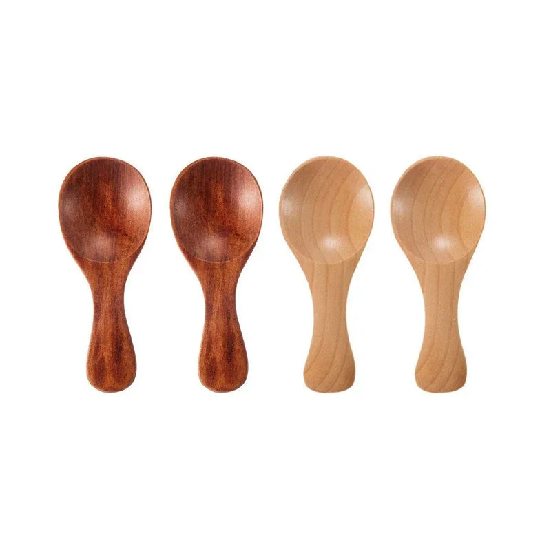 Mini-Holzlöffel 4er-Set – Kleine Gewürz- & Kaffeelöffel aus Naturholz