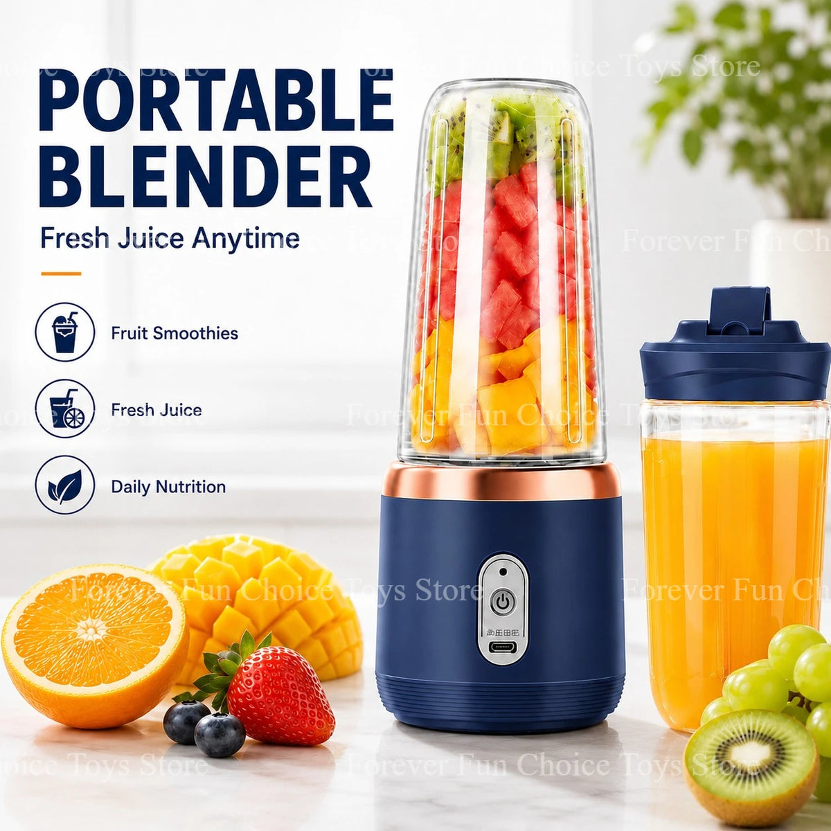 Portabler USB-Entsafter – 200W Smoothie Mixer für unterwegs