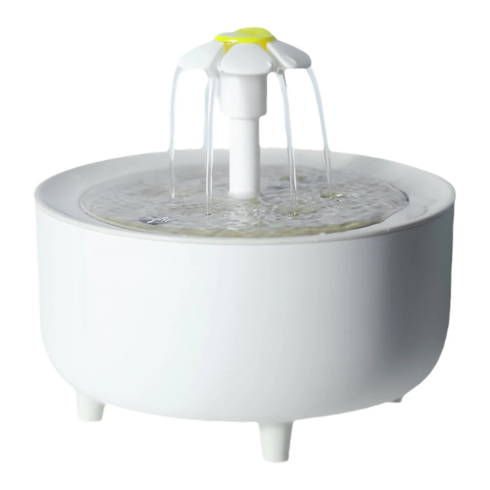 Automatischer Katzenwasserbrunnen 1200ml – USB, leise, mit Aktivkohlefilter, für Katzen & Hunde (Weiß/Transparent)
