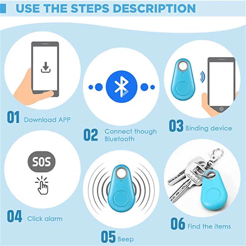Bluetooth GPS Tracker für Haustiere – Mini Anti-Verlust Ortungsgerät für Hund, Katze & mehr