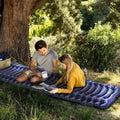 Aufblasbare Camping-Schlafmatte 10 cm – Mit integriertem Kissen & Fußpumpe, Grün