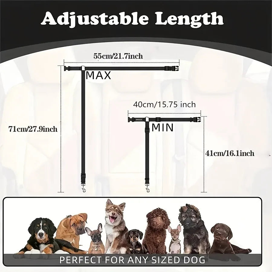 Hunde-Sicherheitsgurt fürs Auto – Verstellbare Nylon-Sicherheitsleine für Hunde
