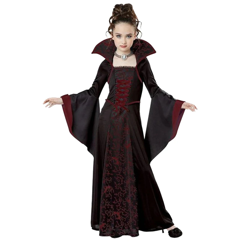 Halloween Kostüm Mädchen – Geisterbraut Mesh-Kleid mit Zubehör (110–160 cm)