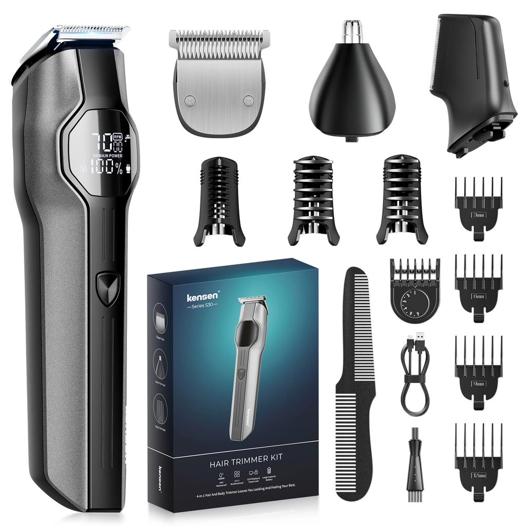Kensen S30 4-in-1 Haarschneider – Kabellos mit LED-Display