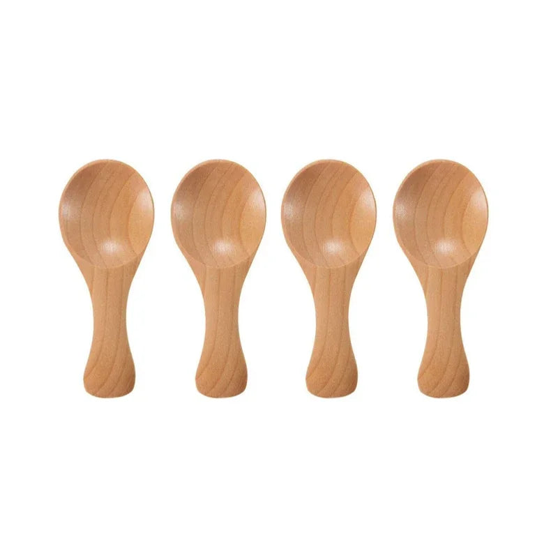 Mini-Holzlöffel 4er-Set – Kleine Gewürz- & Kaffeelöffel aus Naturholz