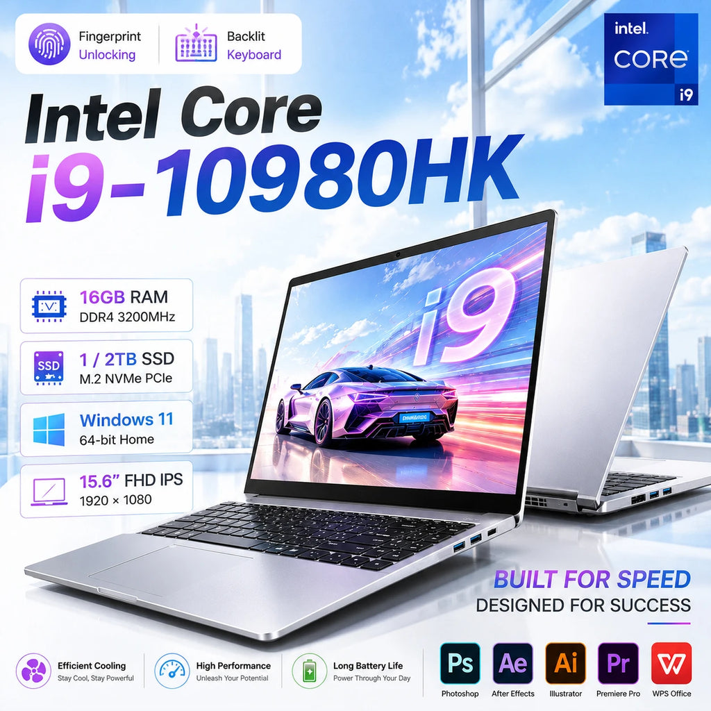 Windows 11 Gaming-Laptop 15,6" – Intel Core i9, 16GB RAM, bis 2TB SSD, Fingerabdrucksensor