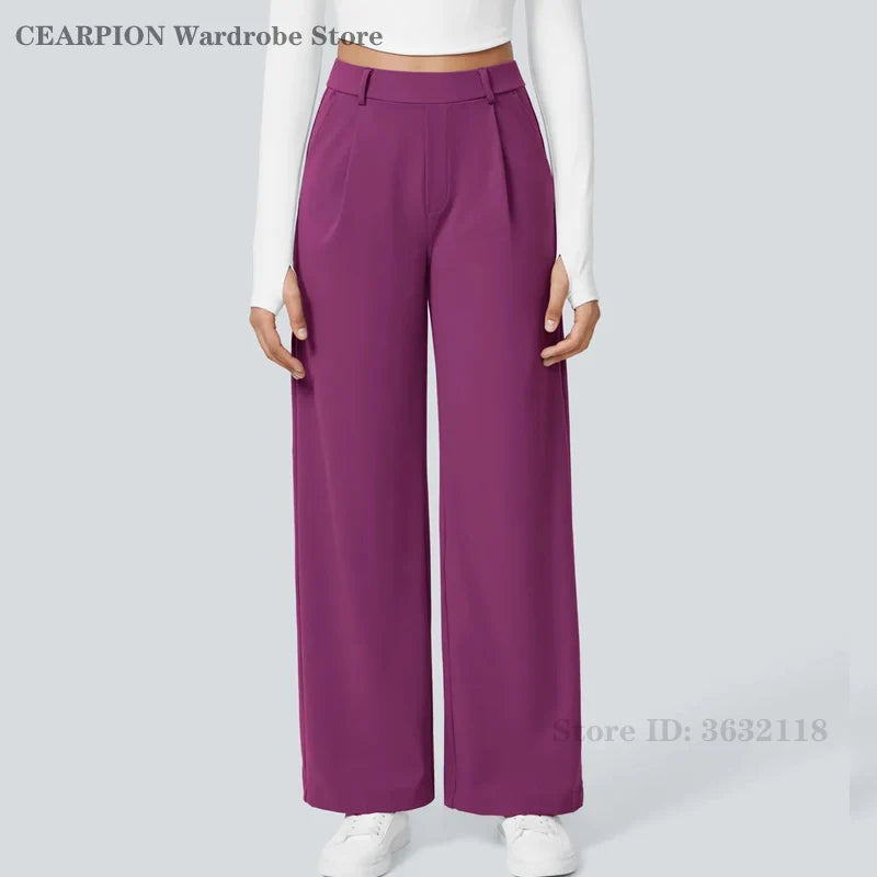 Damen Yogahose – Weite Sporthose mit Taschen & hohem Bund