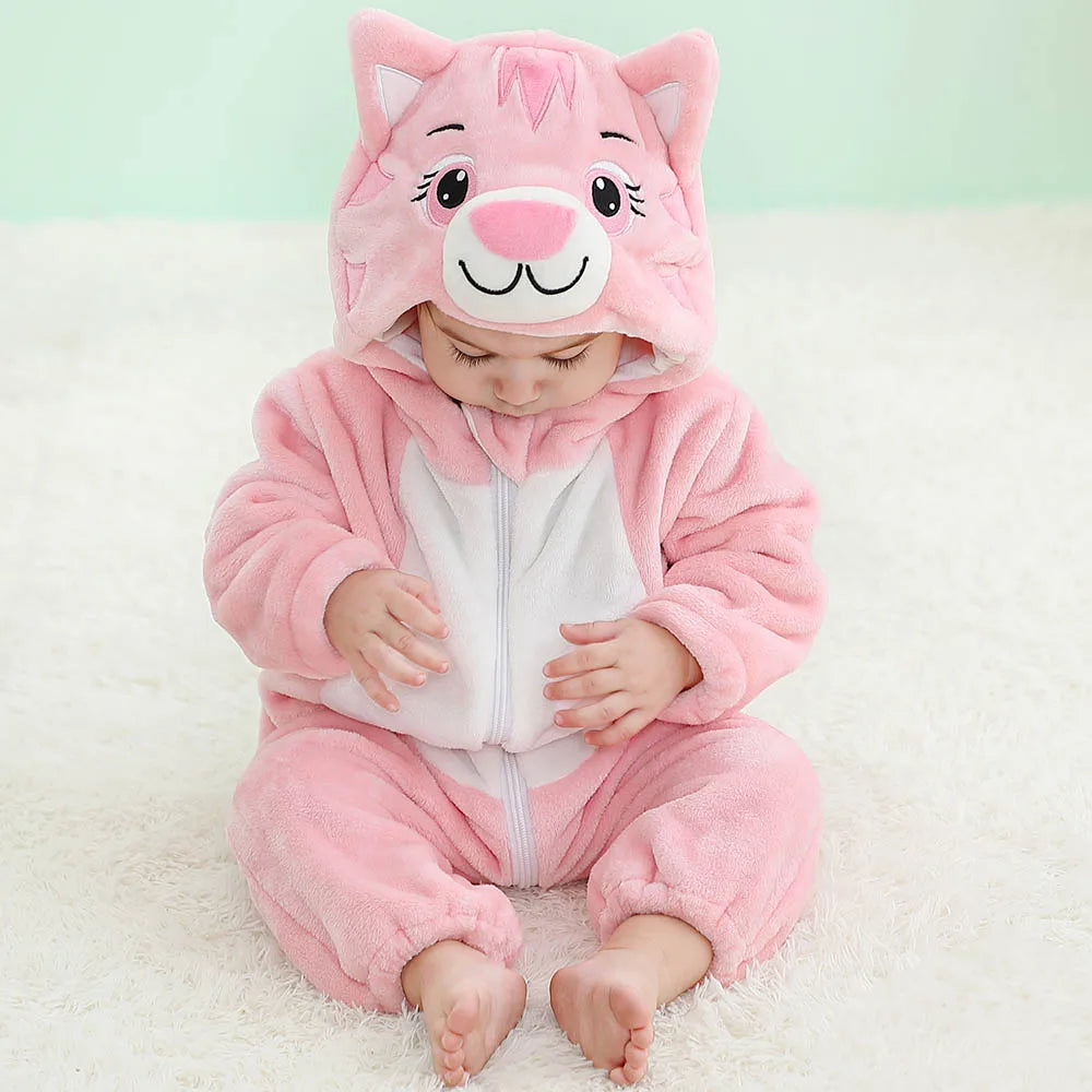 Baby Tier-Jumpsuit Strampler – Cosplay Kostüm für Kleinkinder, Flanell, Unisex (2–36 Monate)